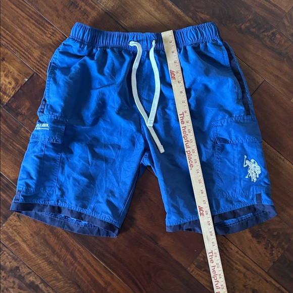 Polo Assn | Mountain Blue cargo Swim Shorts with White Drawstring - Picture 8 of 13